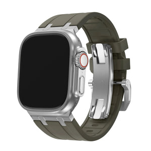 BALR. Correa de silicona Apple Watch Ultra Liquid (marrón/plata)