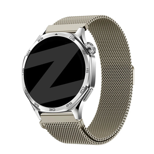 Milanese Strap 'Easy Fit', titanium grey, on a watch, 3/4 front view