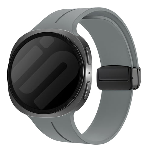 Correa silicona con hebilla Samsung Galaxy Watch 8 Classic (gris oscuro)