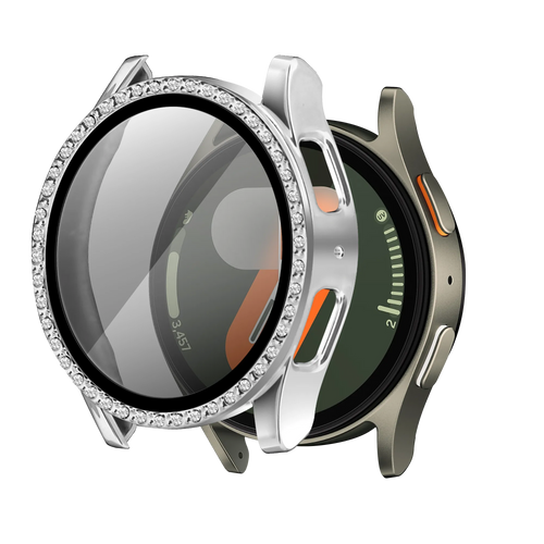Funda diamante con vidrio Samsung Galaxy Watch 7 - 40mm (plateado)