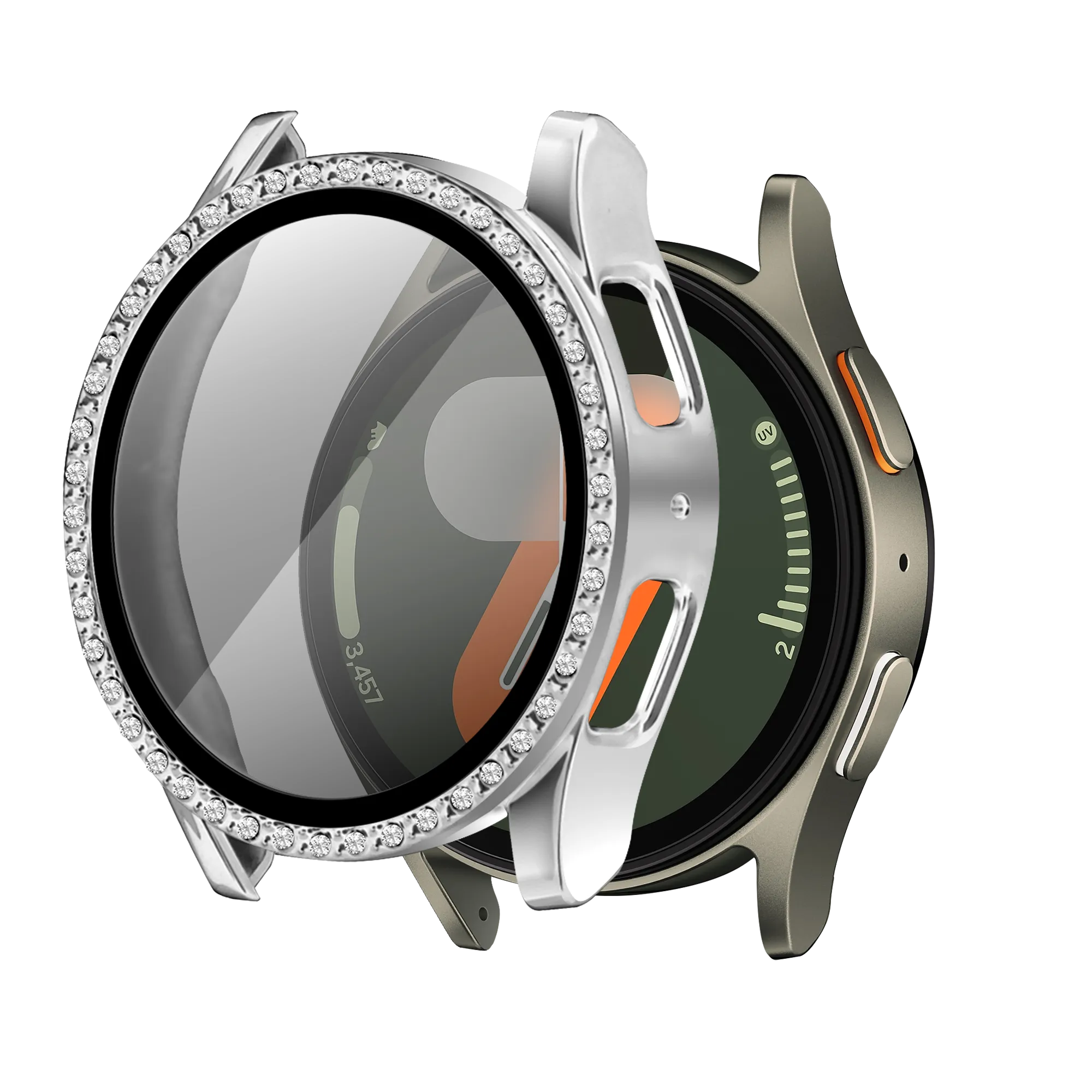 Funda diamante con vidrio Samsung Galaxy Watch 7 - 40mm (plateado)