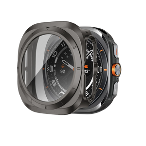 Bandz Samsung Galaxy Watch Ultra PC Case with Glass (Titanium Grey)