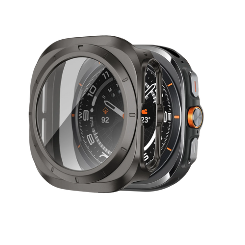 Bandz Samsung Galaxy Watch Ultra PC Case with Glass (Titanium Grey)