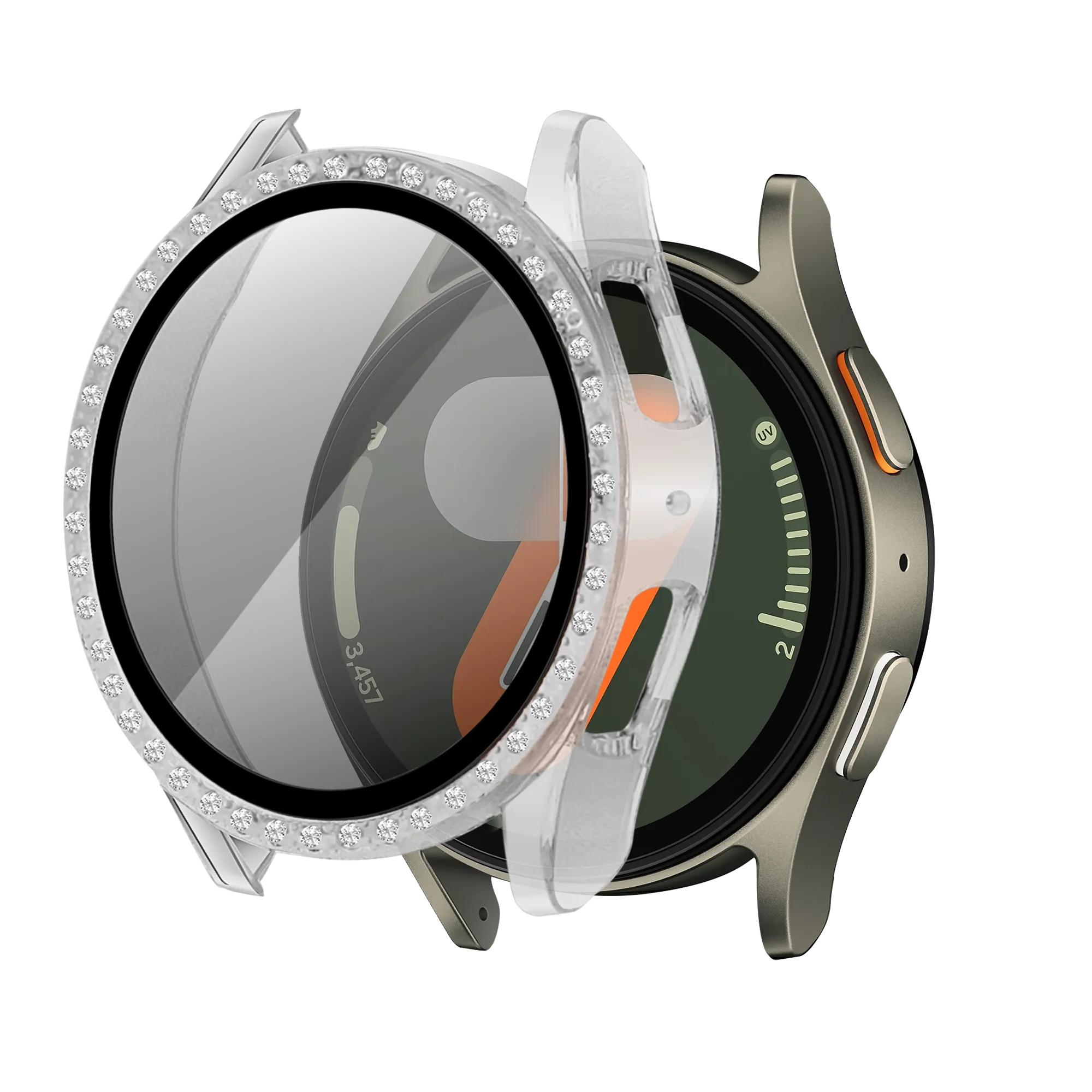 Funda diamante con vidrio Samsung Galaxy Watch 7 - 40mm (transparente)