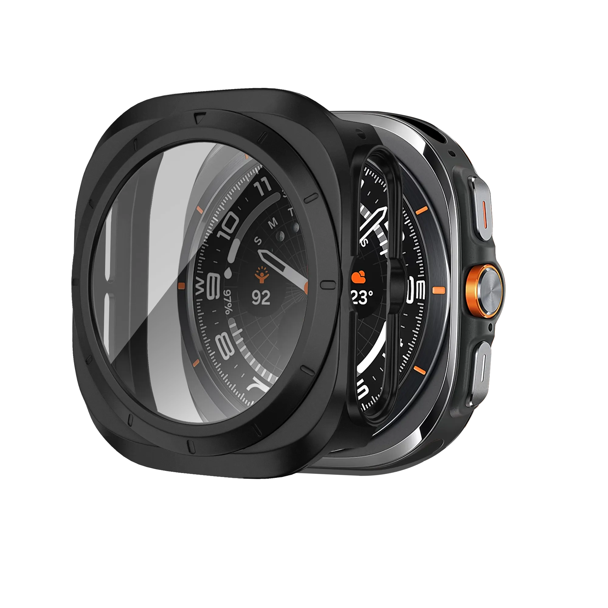 Bandz Funda PC con vidrio Samsung Galaxy Watch Ultra (negro)