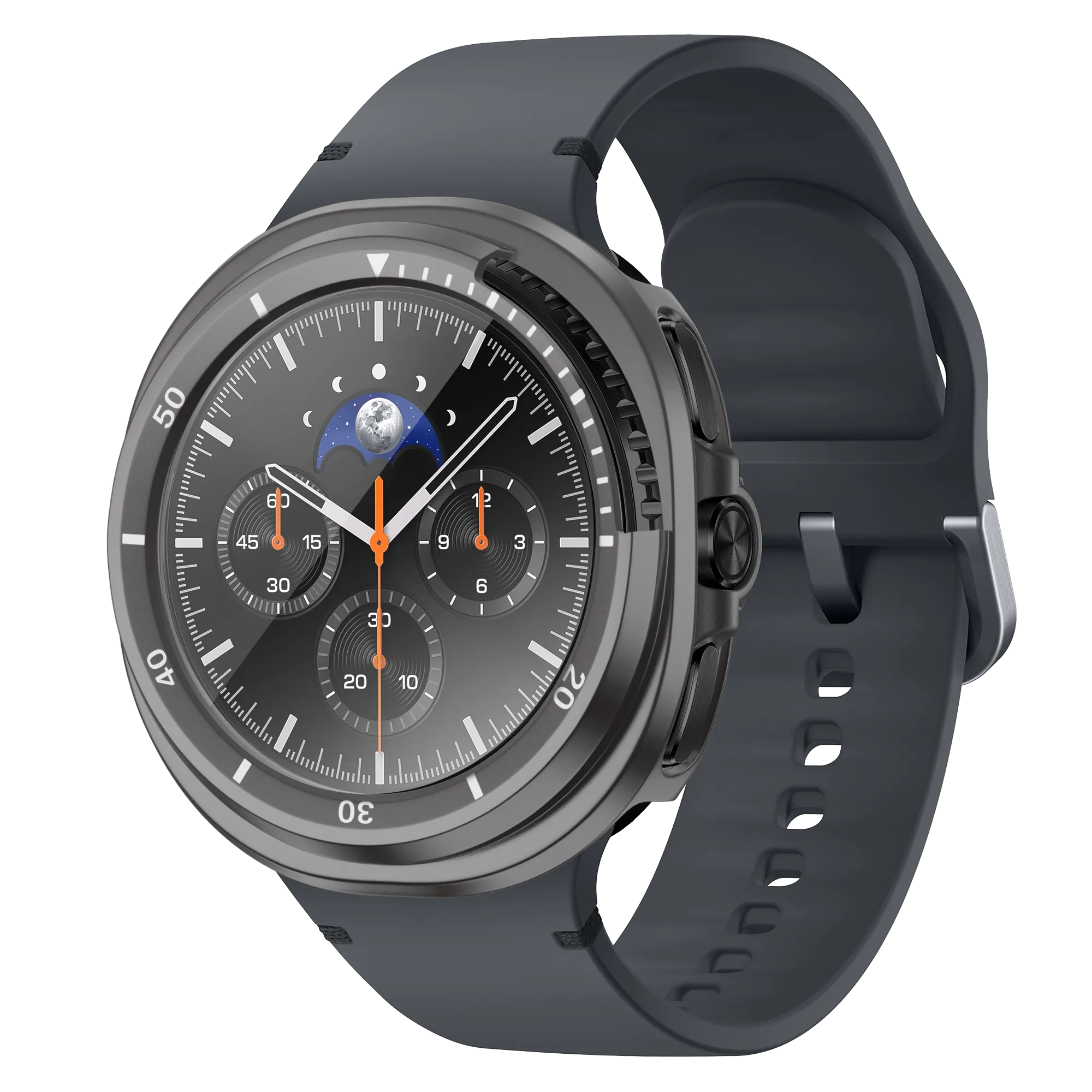 Bandz Samsung Galaxy Watch 8 Classic Bezel Cover with Glass (Titanium Grey/White)