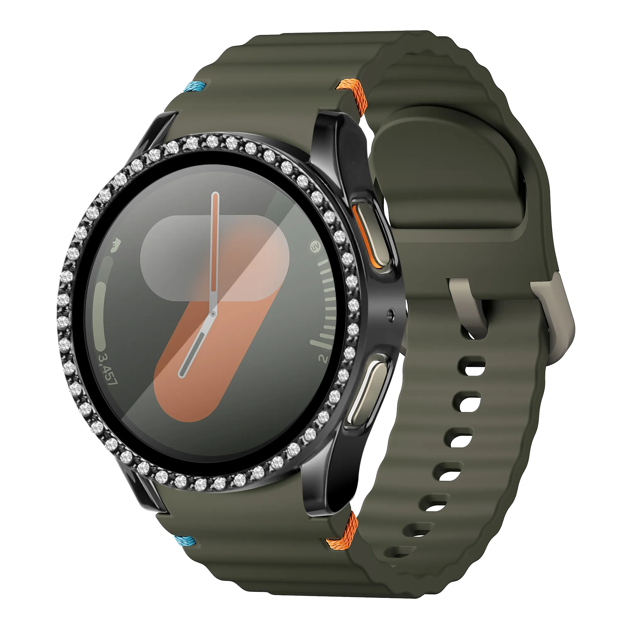 Samsung Galaxy Watch 7 - 40mm Diamond Case with Glass (Black)