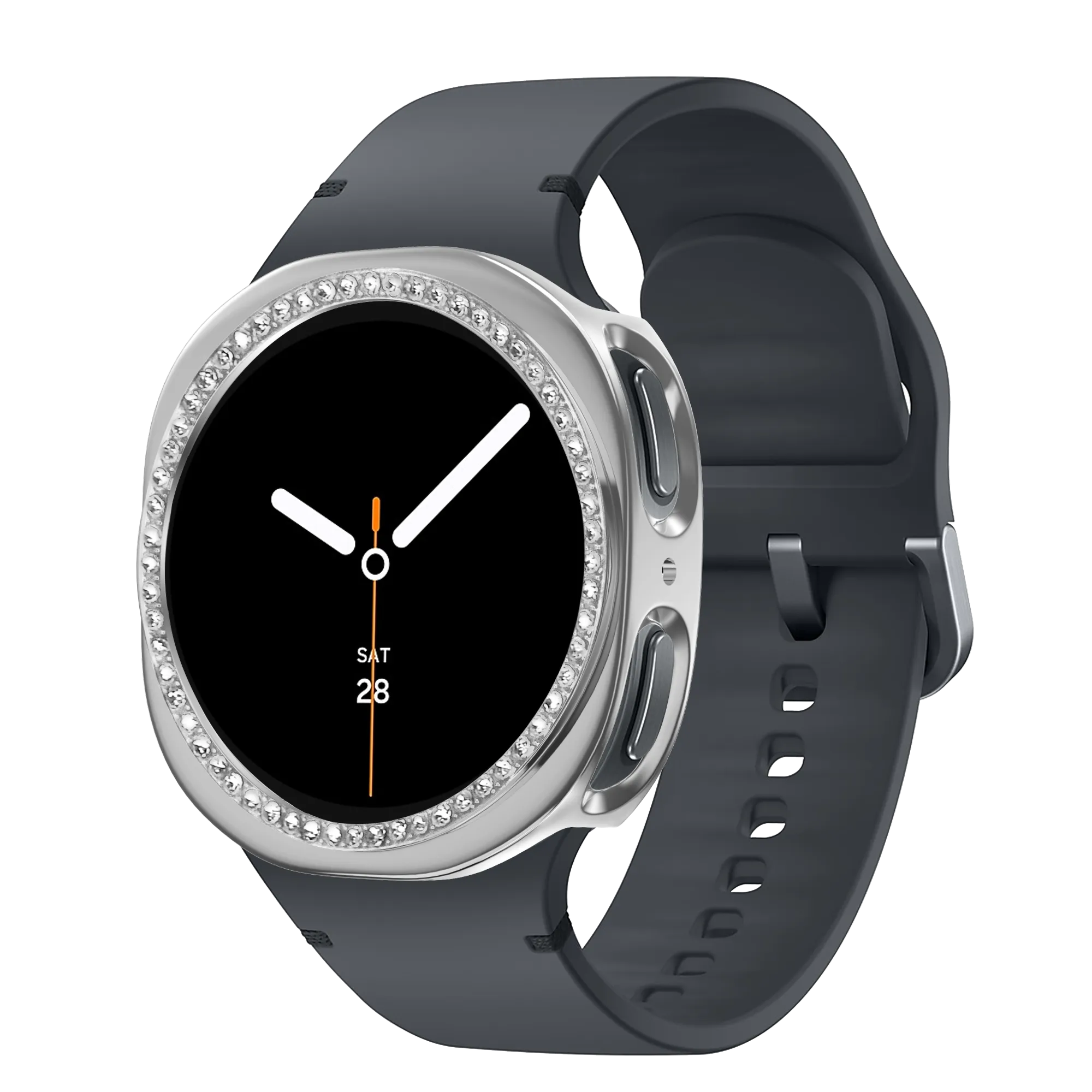 Bandz Funda PC Diamante Samsung Galaxy Watch 8 - 40mm (plateado)