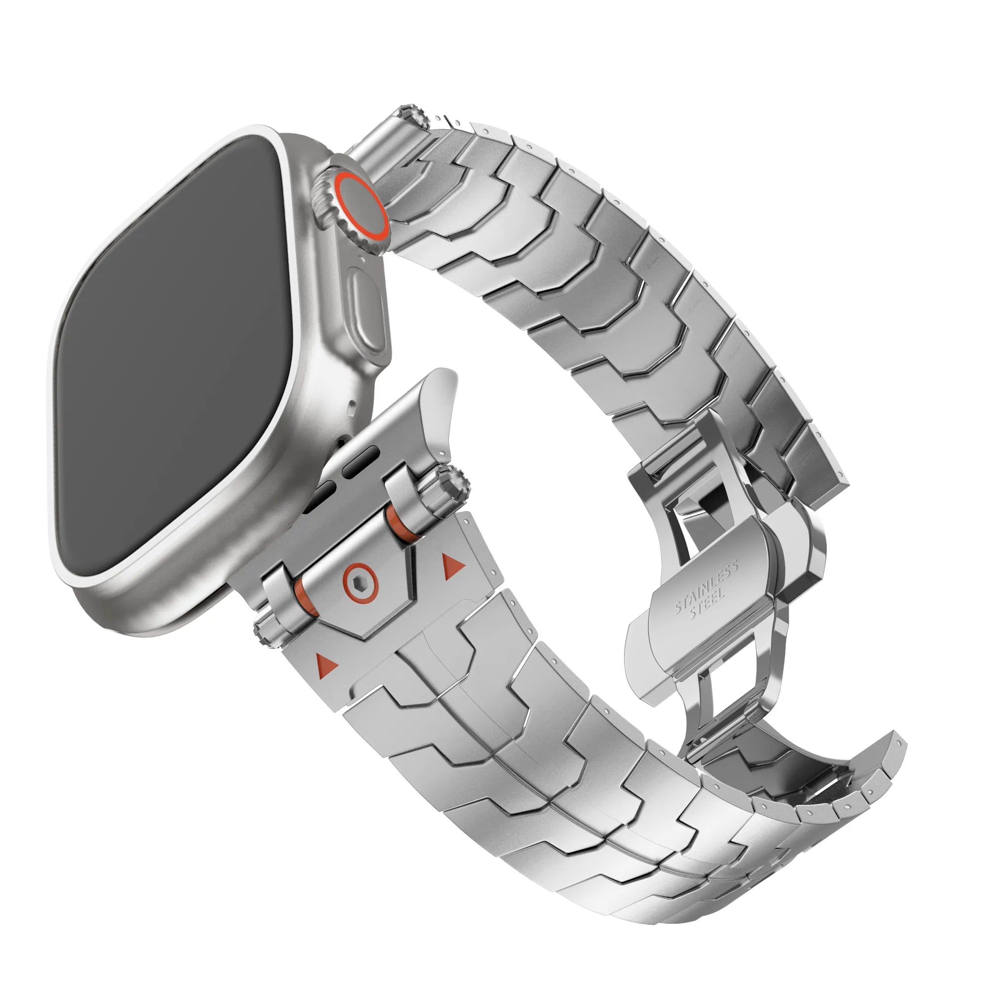 Bandz Apple Watch Metal Grain Strap 'Deluxe' (Silver)
