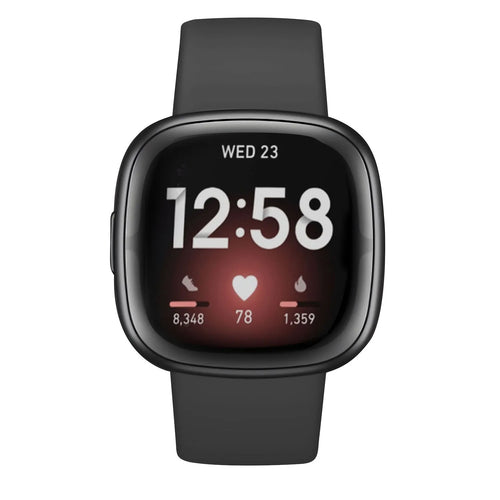 Silicone Strap 'Classic', black, on a watch, 3/4 front view