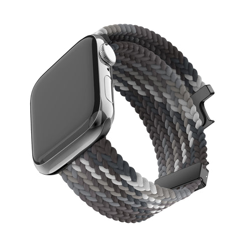 Nylon Braided Strap 'Parachute', slate, on a watch, 3/4 front view