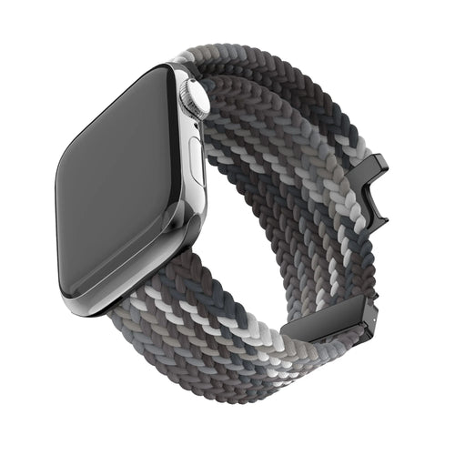 Nylon Braided Strap 'Parachute', slate, on a watch, 3/4 front view