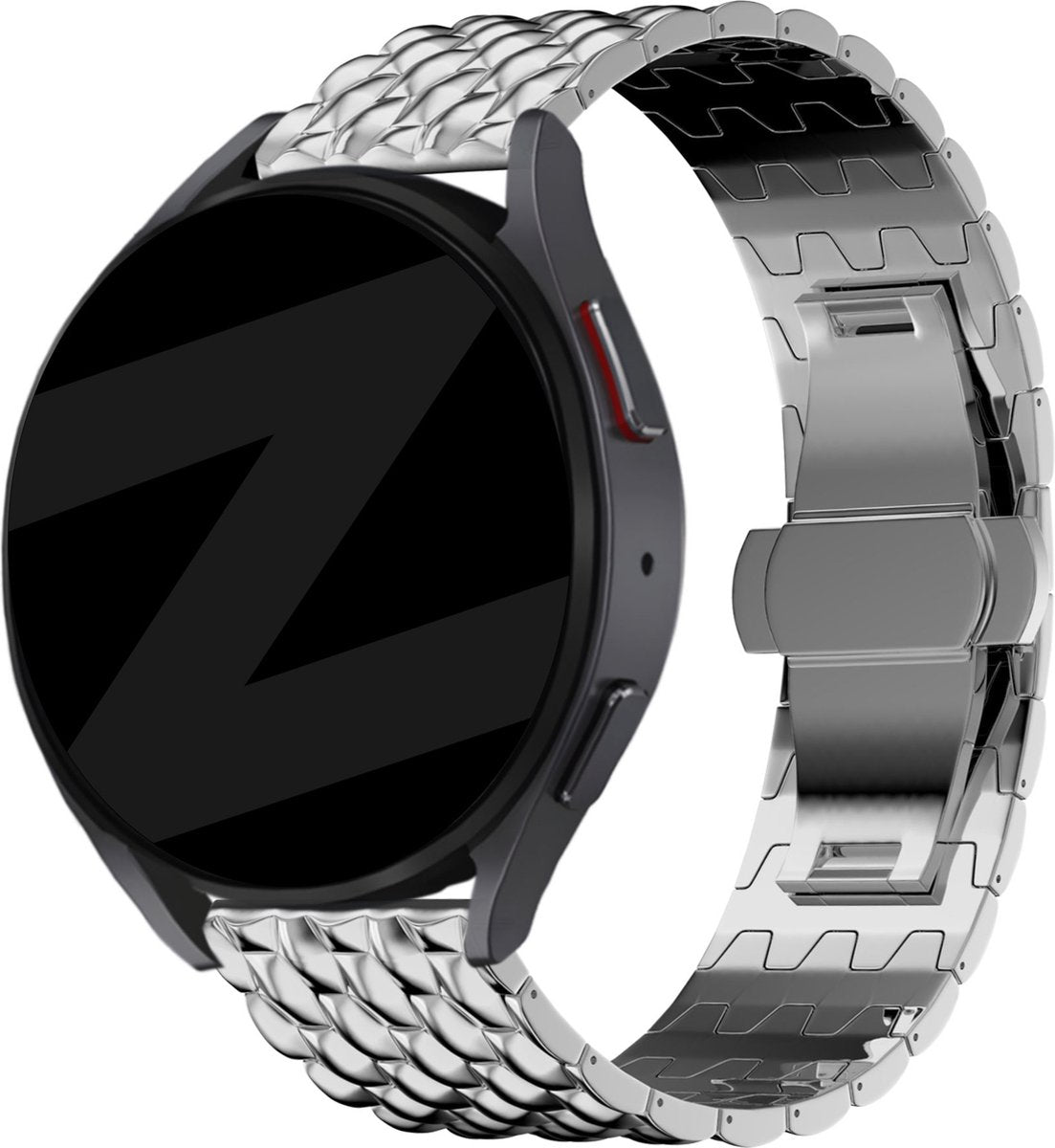 Bandz universeel 20mm Steel Strap 'Dragon' (Silver)