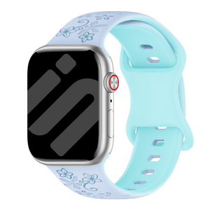 Correa silicona con flores Apple Watch (azul claro/azul hielo)