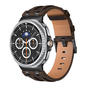 Correa cuero sólida Samsung Galaxy Watch 9 - 44mm (marrón café)