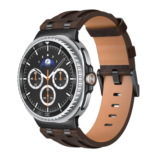 Correa cuero sólida Samsung Galaxy Watch 9 - 44mm (marrón café)