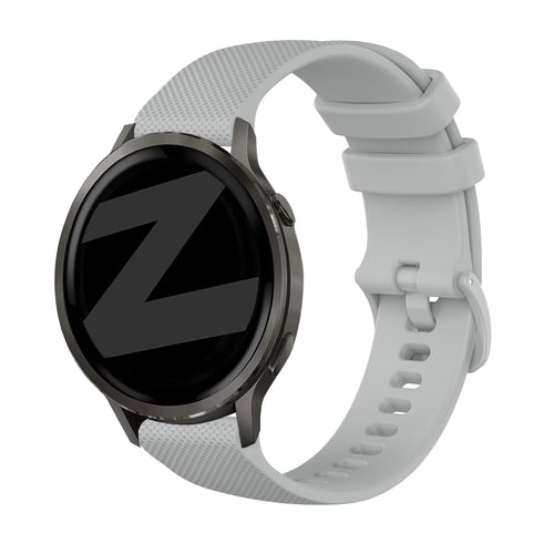 Silicone Strap 'Premium', grey, on a watch, 3/4 front view