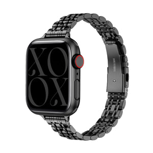 xoxo Wildhearts Correa acero 'slim' Apple Watch (negro)