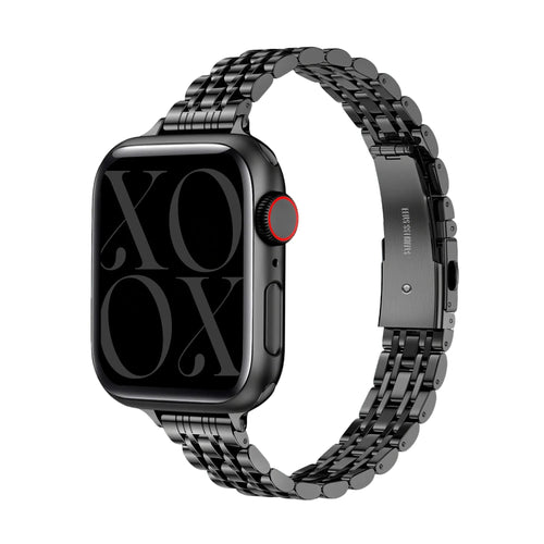 xoxo Wildhearts Correa acero 'slim' Apple Watch (negro)