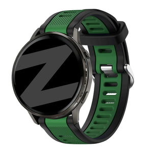 Bandz Garmin Venu 4 - 45mm Dual Buckled Sport Strap (Black/Green)