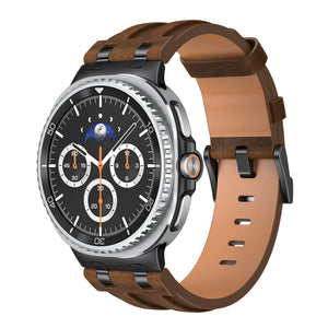 Correa cuero sólida Samsung Galaxy Watch 9 - 44mm (marrón oscuro)