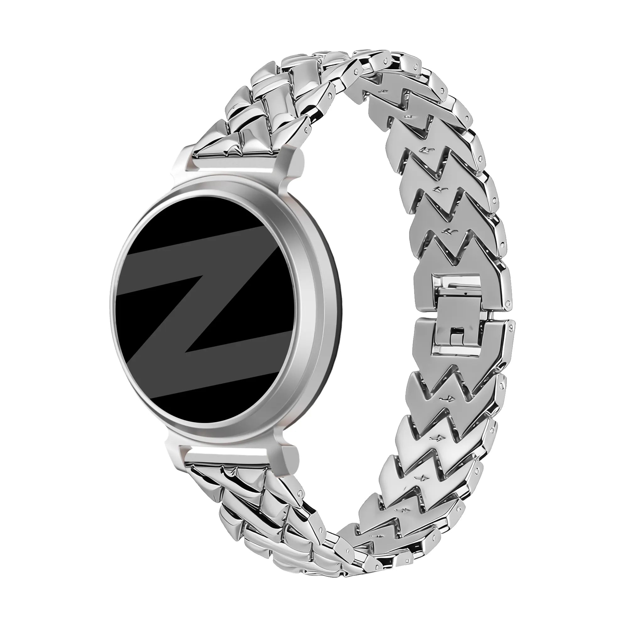 Bandz Correa metálica 'V-Type' Pebble Round 2 - 14mm (plata)