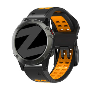 Bandz Correa deportiva con hebilla Garmin Instinct 3 - 50mm (negro/naranja)
