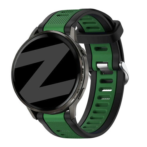 Bandz Garmin Vivoactive 5 Dual Buckled Sport Strap (Black/Green)