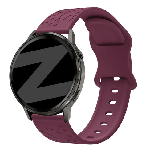 Bandz Garmin Vivomove Luxe Silicone Strap 'Leopard' (Wine Red)