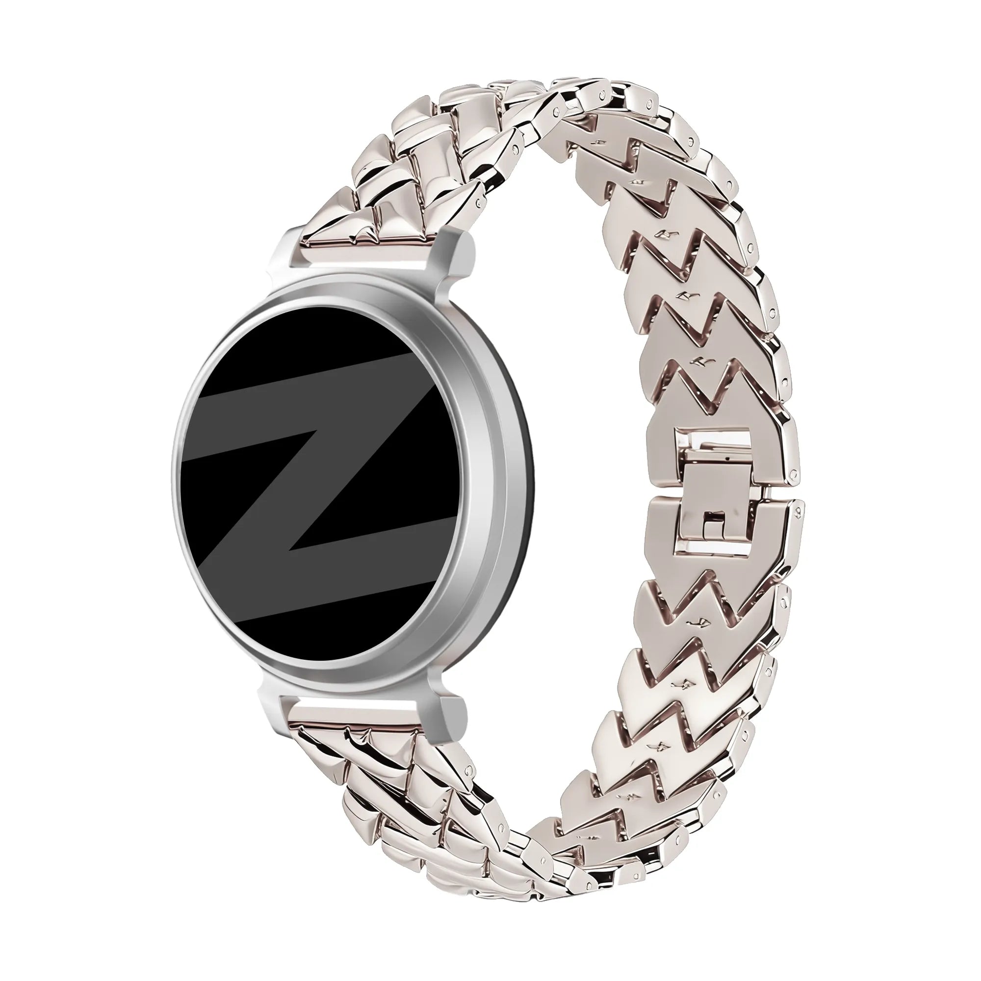Bandz Correa metálica 'V-Type' Pebble Round 2 - 14mm (blanco estrella)