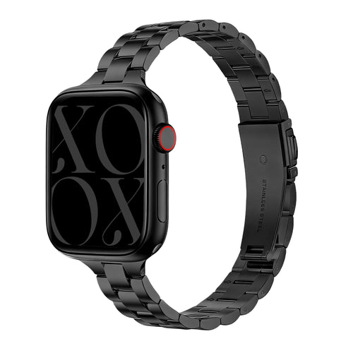 xoxo Wildhearts Correa acero fina Apple Watch (negro)