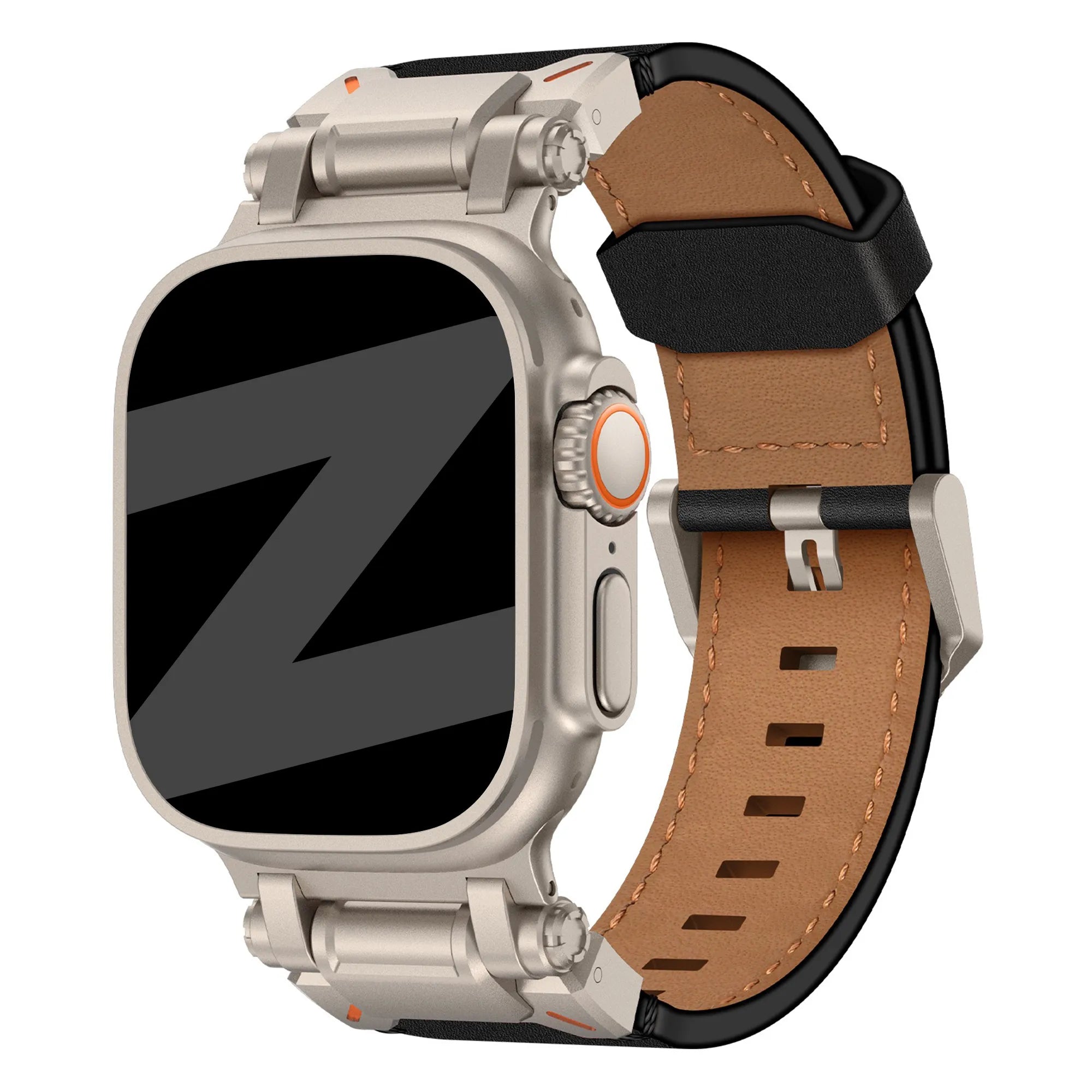 Bandz Correa cuero 'Explorer' Apple Watch (negro)