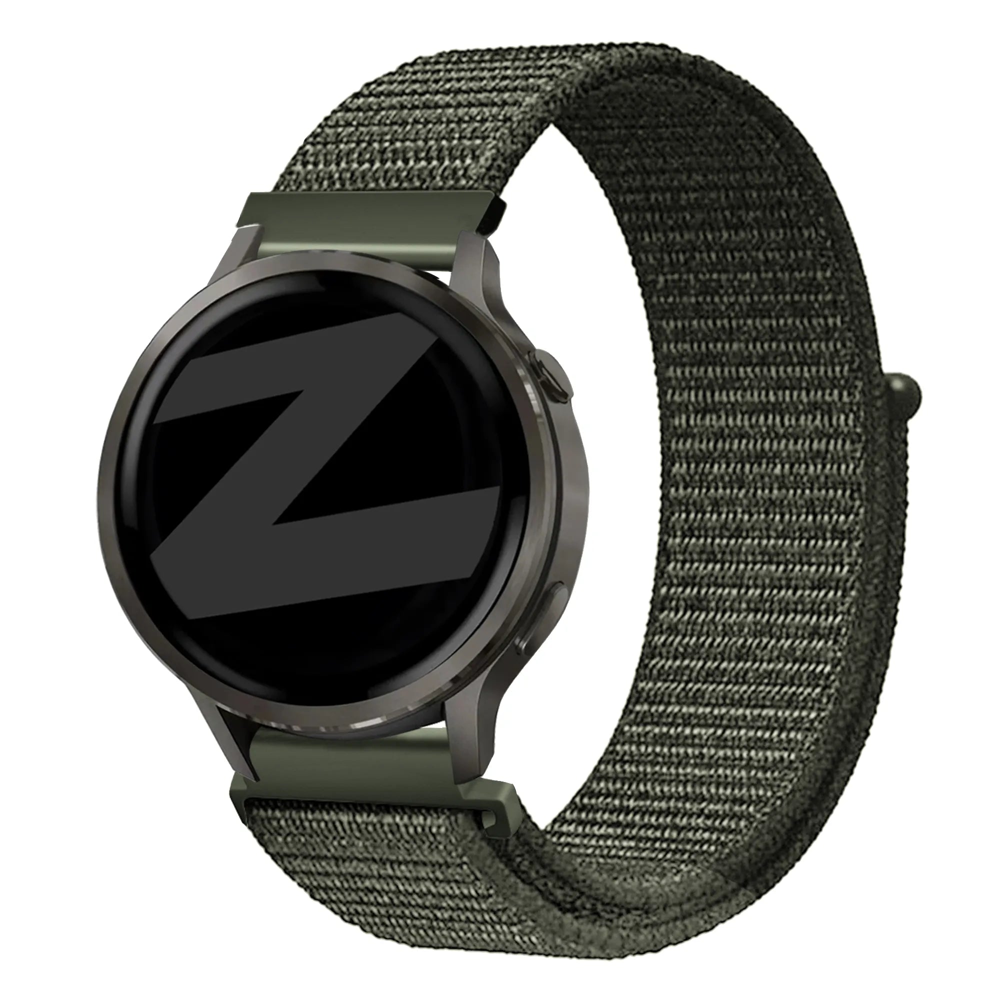 Bandz Garmin 18mm Nylon Loop Strap (Dark Green)