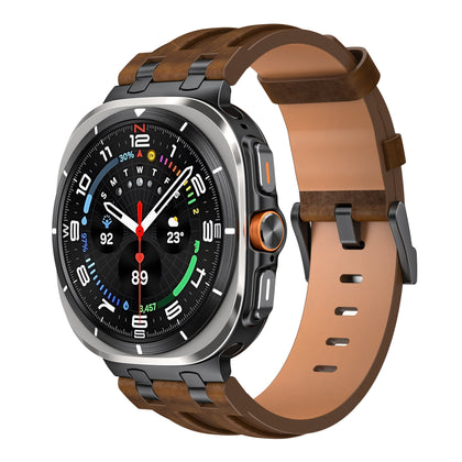 Correa cuero sólida Samsung Galaxy Watch Ultra 2 (marrón oscuro)