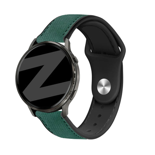 Bandz Correa cuero 'Híbrida' Garmin Venu 4 - 45mm (verde)