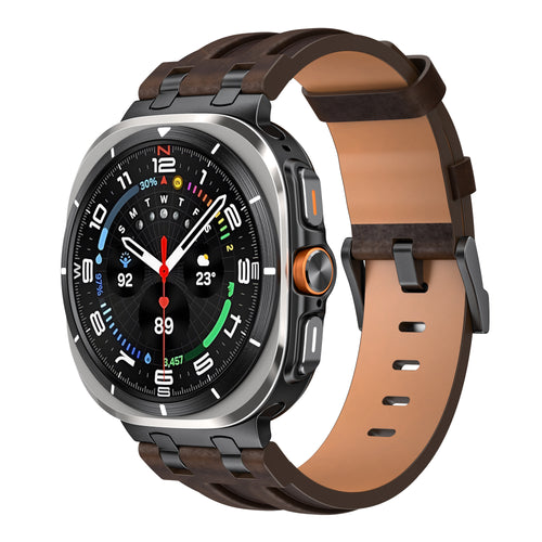Correa cuero sólida Samsung Galaxy Watch Ultra 2 (marrón café)