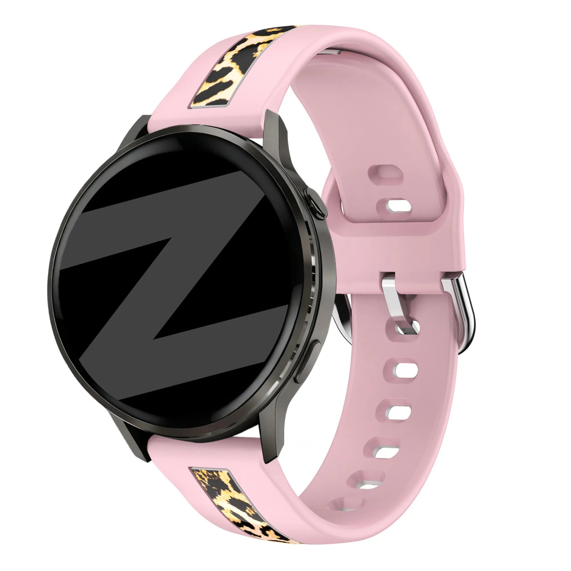 Bandz Amazfit Bip 3 Dual Leopard Strap (Light Pink)