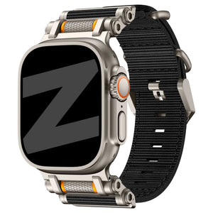 Bandz Correa nylon 'Explorer' Apple Watch (negro con titanio)