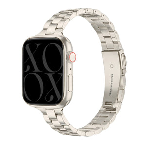 xoxo Wildhearts Correa acero fina Apple Watch (blanco estrella)