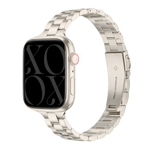 xoxo Wildhearts Correa acero fina Apple Watch (blanco estrella)