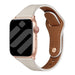 Correa cuero con cierre de presión Apple Watch (beige)