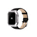 Reqior Funda de metal con correa de cuero Apple Watch 45mm (plateado/negro)