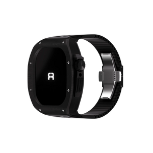 Reqior Funda de polímero con correa de goma Apple Watch 45mm (carbón negro)