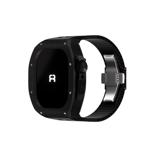 Reqior Funda de polímero con correa de goma Apple Watch 45mm (carbón negro)