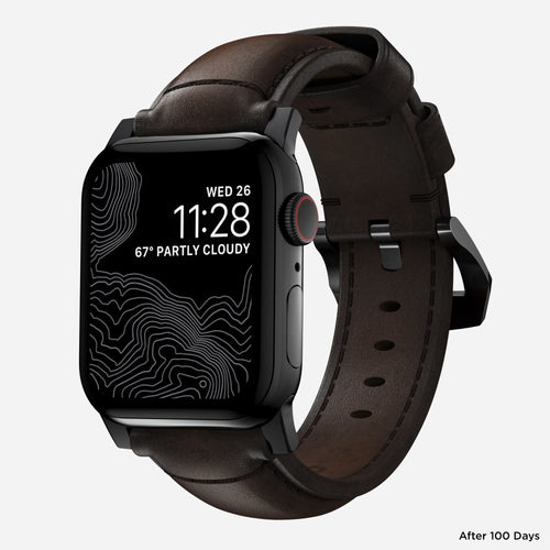 Nomad Correa cuero tradicional Apple Watch (marrón/negro)