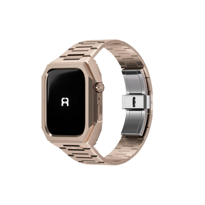 Reqior Funda con correa de acero 'Nautilus' Apple Watch 45mm (rosa dorado)