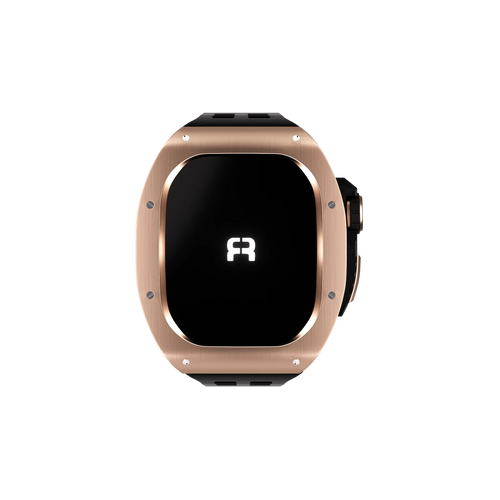Reqior Funda de polímero y metal con correa de goma Apple Watch 45mm (rosa dorado)