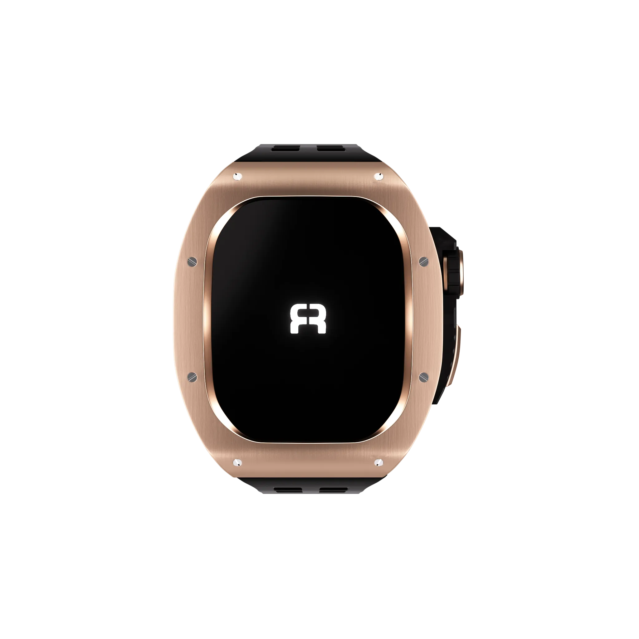 Reqior Funda de polímero y metal con correa de goma Apple Watch 45mm (rosa dorado)