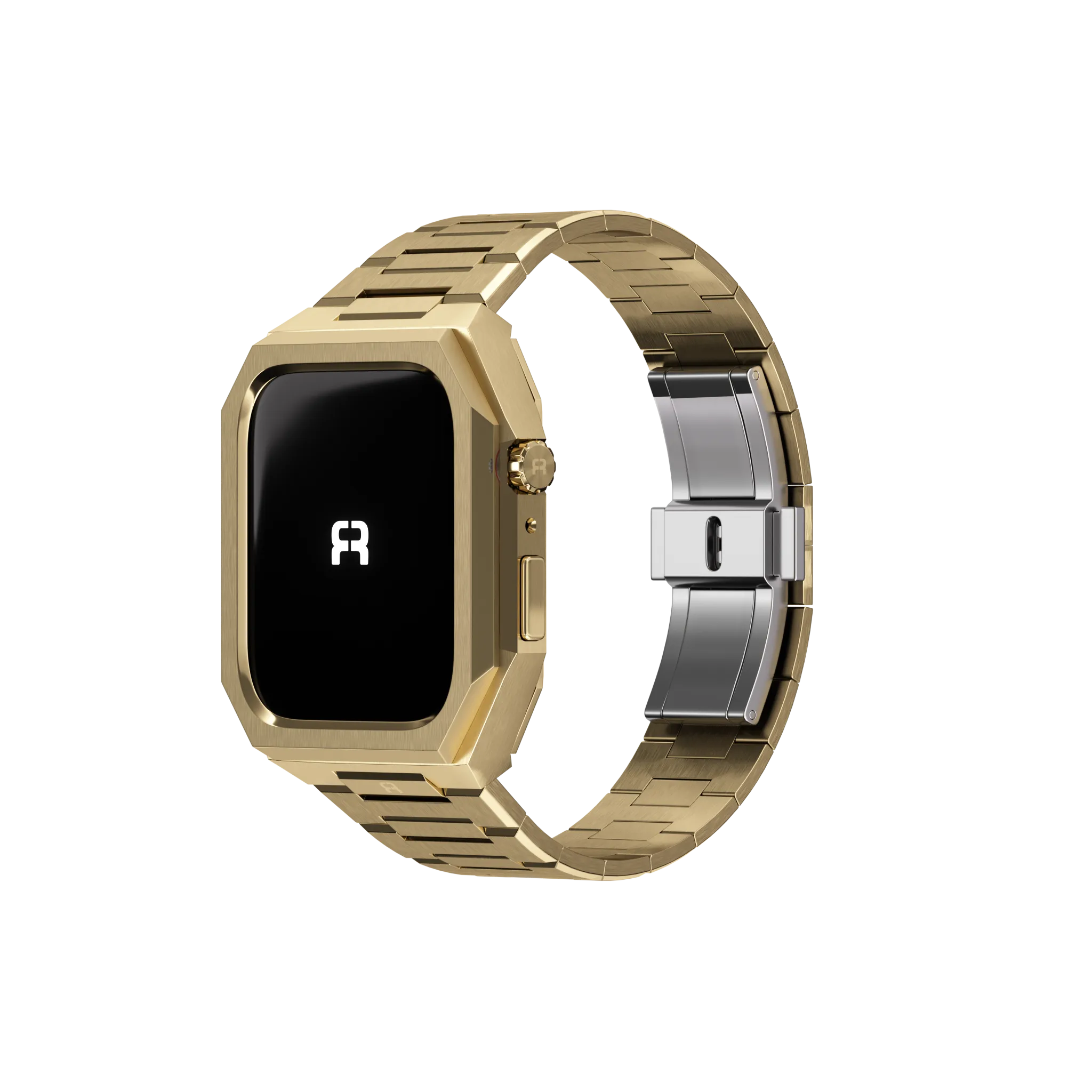 Reqior Funda con correa de acero 'Nautilus' Apple Watch 45mm (dorado)