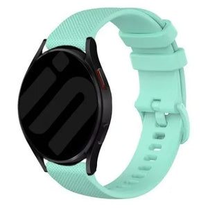 Premium Silicone Strap, aqua, on a watch, 3/4 front view